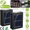 2Pcs Solar Deck Lights Outdoor 2LED Beads Waterproof Sensor Fence Stair Lamps For Patio Landscape Yard White Lighting Color