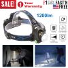 1200lm LED Headlights IPX5 Waterproof Headlamp 3 Lighting Modes SOS Night Flashlights Adventure Camping Hunting Hiking
