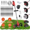 3 in 1 Electric Cordless Grass Wacker Battery Powered Grass Trimmer With Wheels Adjustable Head Extendable Length Rechargeable Lightweight Lawn Trimme
