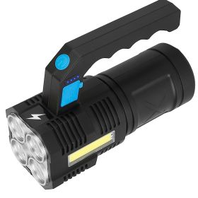 Super Bright LED Searchlight USB Rechargeable Flashlight Waterproof Tactical Torch Handheld Emergency Spotlight w/ 4 Lighting Modes