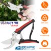 Garden Prune Shears Bypass Secateurs Garden Scissors Plant Flower Tree Branch Cutter Grafting Tool with Soft Grip Handle Strap