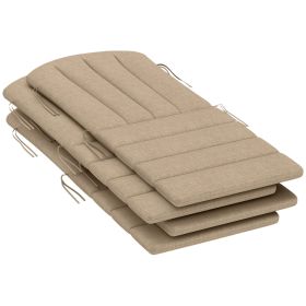 Outsunny Set of 4 Outdoor Chair Cushions, High Back Adirondack Chair Cushion with Ties, High-Density Foam, Beige