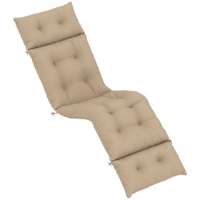 Outsunny Outdoor Chaise Lounge Cushion, Tufted Thick Patio Lounge Chair Cushion with Ties, 74.8" x 22" x 4", Beige