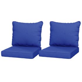 Outsunny 4 Patio Chair Cushions with Seat & Backrest, Fade Resistant Seat Replacement Cushion Set, Navy Blue