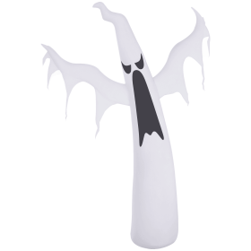 HOMCOM 6' Tall Halloween Inflatables Outdoor Decorations White Ghost, Light Up Blow Up Yard Decor with LED Light and Fan Indoor Outdoor for Garde