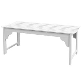Outsunny Slatted Wooden Garden Bench, Curved Seat Front Porch Bench, White