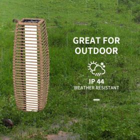 Solar Floor Lamp, Outdoor Rattan Garden Lantern Pathway Light & Decorative Driveway Lighting with Auto On/Off LED Lights for Porch, Yard, Lawn