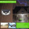 Solar Wall Light Outdoor 100LEDs PIR Motion Sensor Lamps IP65 Waterproof Night Lights For Garage Front Door Garden Pathway