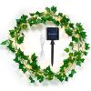 Artificial Ivy Solar Powered String Lights 360Pcs Leaves 100Pcs LED Beads Fake Leaf Fairy Lamps IP65 Waterproof DIY Decorative Night Light For Wedding