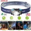 20000LM LED Headlamp USB Rechargeable Wave Motion Sensor Headlight Water-resistant Fishing Head Torch Outdoor Emergency Flashlight