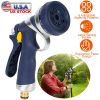 Garden Hose Nozzle High Pressure Hand Sprayer Multifunctional Spray Gun w/ 8 Watering Patterns for Watering Plant Washing Car Pet