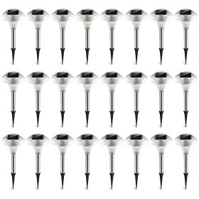 24Packs Solar Garden Lights Outdoor IP44 Waterproof Solar Pathway Lights Color Changing Landscape Lamps 10Hrs Lawn Lighting for Yard Driveway Walkway