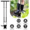 5 In 1 Bulb Planter Tool Long Handle Gardening Bulb Transplanter with Gloves Brush Serrated Base Dual Pedal Digging Holes to Plant Tulips Iris Daffodi