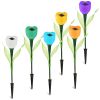 6 Pcs Solar Garden Tulip Flower Light Outdoor Solar Pathway light IP54 Water-resistant Landscape Lights for Lawn Patio Yard Garden Walkway Decoration