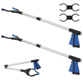 2 Pack 31.5” Folding Grabber Pick up Reaching Tool Hand Grip Heavy Duty Aid Trash Stick Litter Picker