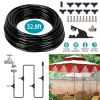 32.8ft Misting Cooling System Water Mister Nozzles Set Garden Irrigation w/ 5 Mist Nozzles for Patio Garden Greenhouse