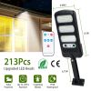 Solar Street Wall Light Outdoor 213Pcs LED Beads PIR Motion Sensor Remote Control Wireless Lamps IP44 Waterproof Lighting For Garage Front Door Garden