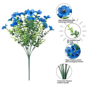 Artificial Outdoor UV-proof Decorative Simulation Green Plant Plastic Flowers (Color: Blue)