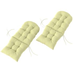 Outsunny Outdoor Adirondack Chair Cushions Set of 2, Tufted High Back Patio Chair Cushions, Adirondack Cushions with Ties (Color: Beige)