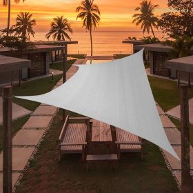 Artpuch Custom Size Light Gray Sun Shade Sail Triangle Canopy 185 GSM Durable Fabric UV Block Awning for Outdoor Patio Garden Backyard (Customize (Color: Light Gray, size: 12'X27')