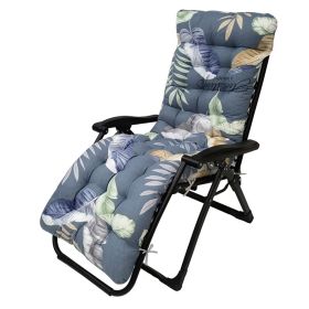 67x22in Chaise Lounger Cushion Recliner Rocking Chair Sofa Mat Deck Chair Cushion (type: Blue_MultiLeaf)
